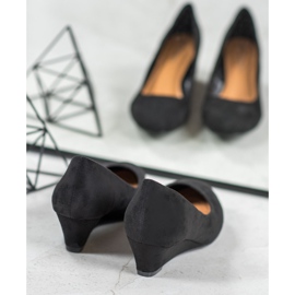 SHELOVET Černé klínové pumpy černý 1