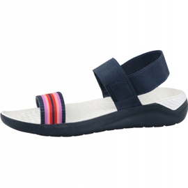 Tmavě modré sandály Crocs LiteRide W 205106-97W námořnická modrá růžový 1 Tmavě modré sandály Crocs LiteRide W 205106-97W námořnická modrá růžový 1