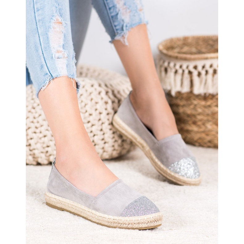 Seastar Espadrilky se třpytkami šedá 2