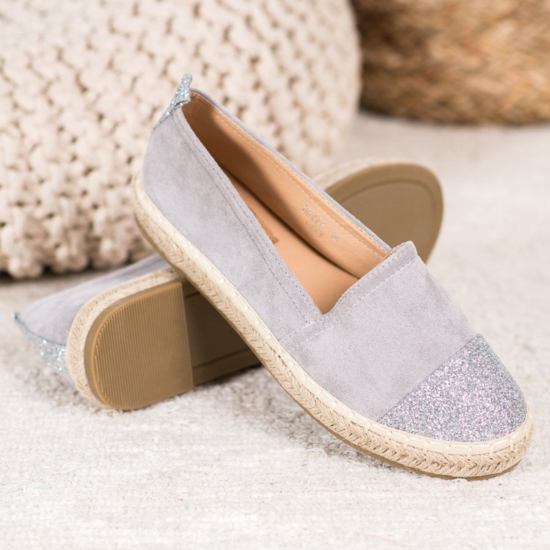Seastar Espadrilky se třpytkami šedá 1