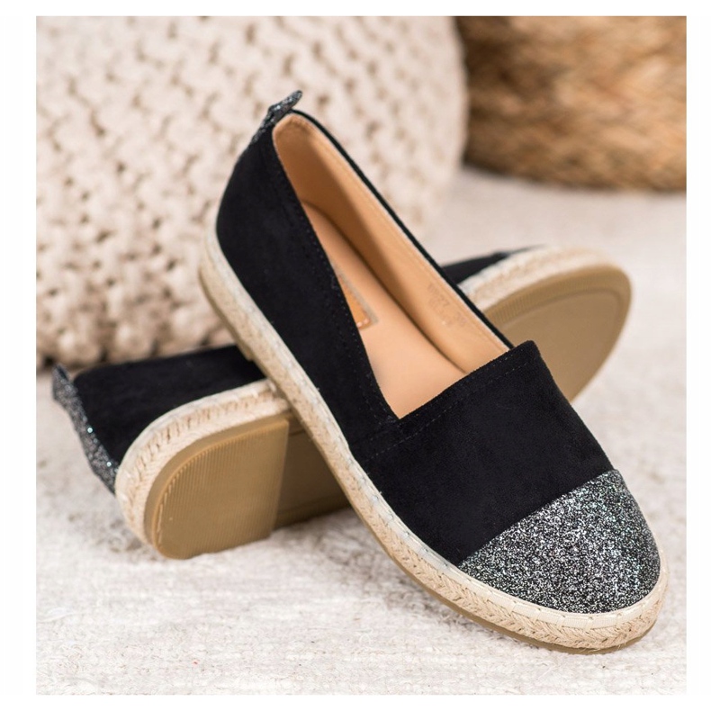 Seastar Espadrilky se třpytkami černý 2