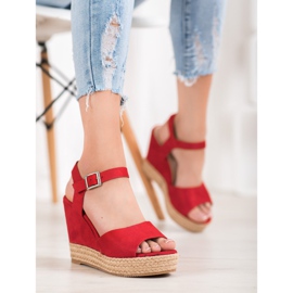 Clowse Červené Sandály Na Vysokém Podpatku 1