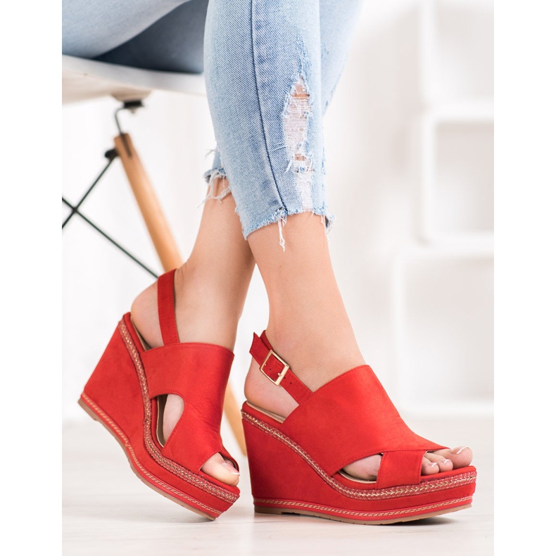 Best Shoes Červené módní sandály červený 2