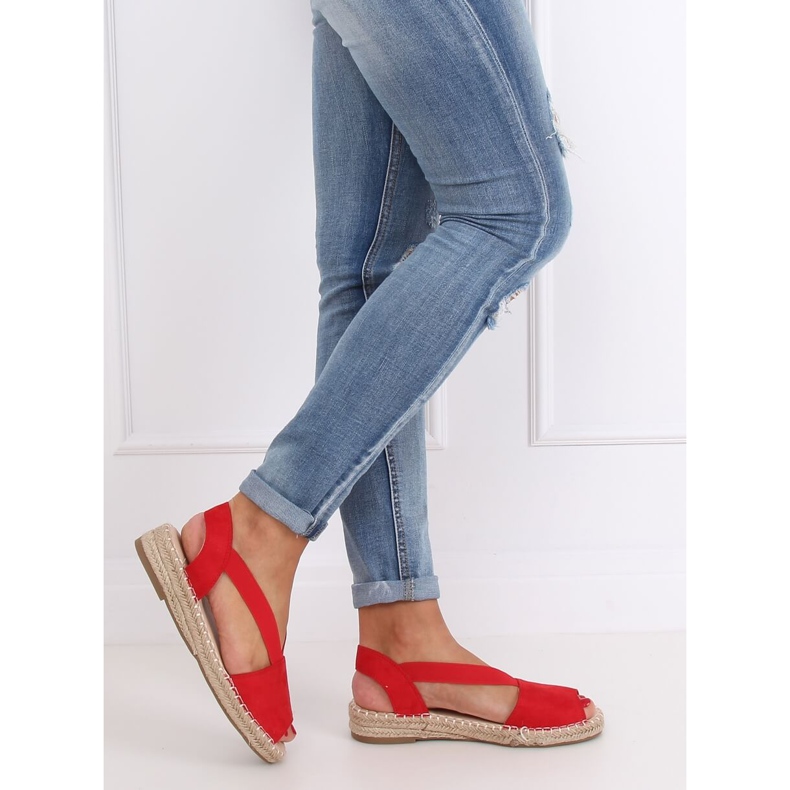Červené dámské espadrilky 0M815 Red červený 1