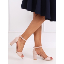 Sandály na vysokém podpatku béžové 88-395 Nude béžový 2
