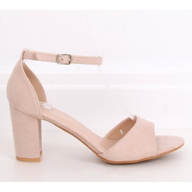 Sandály na vysokém podpatku béžové 88-395 Nude béžový 1