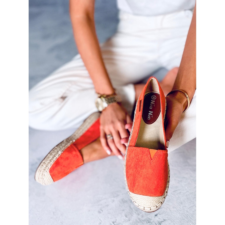 Klasické oranžové espadrilky 99-23A Orange oranžový 2