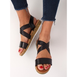 Černé dámské sandály AM042 Black černý 2