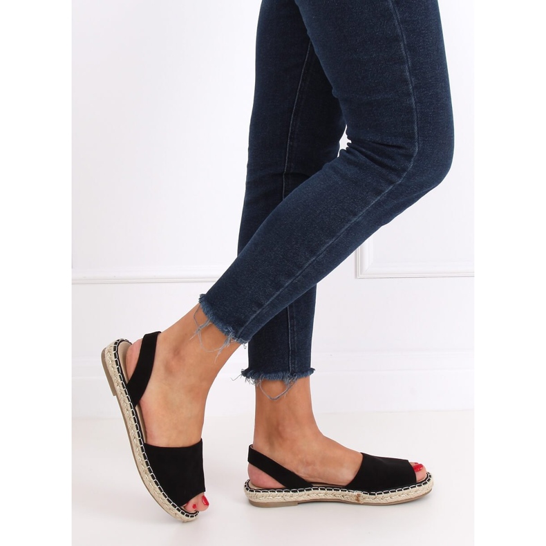 Černá černá 99-26A Černé espadrilky černý 1