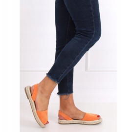 Oranžově bílé espadrilky 99-26A Oranžová pomerančový 2