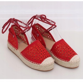 Espadrilky uvázané kolem kotníku červené G1573 červené 1