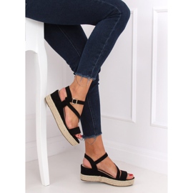 Černé sandály espadrilles 680-38 Black černá 1