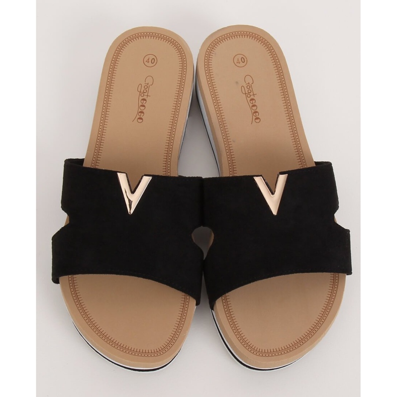 Černé dámské černé pantofle G-5035 Black černá 2 Černé dámské černé pantofle G-5035 Black černá 2