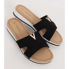 Černé dámské černé pantofle G-5035 Black černý 1