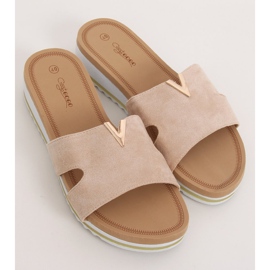 Dámské béžové pantofle G-5035 Béžové béžový 1