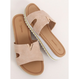 Dámské béžové pantofle G-5035 Béžové béžový 2