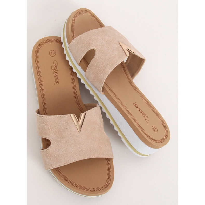 Dámské béžové pantofle G-5035 Béžové béžový 2