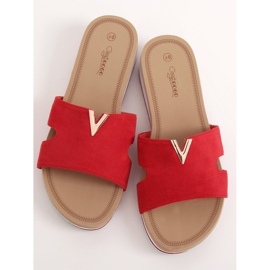 Červená Dámské červené pantofle G-5035 Red červený 1