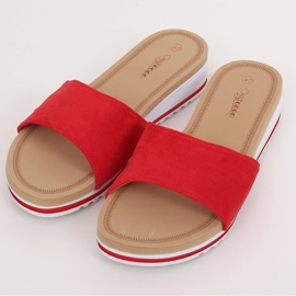 Červená Dámské červené pantofle G-5036 Red červený 1