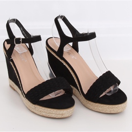 Černé espadrilky na klíncích, černé 100-937SC-1 černé černý 1