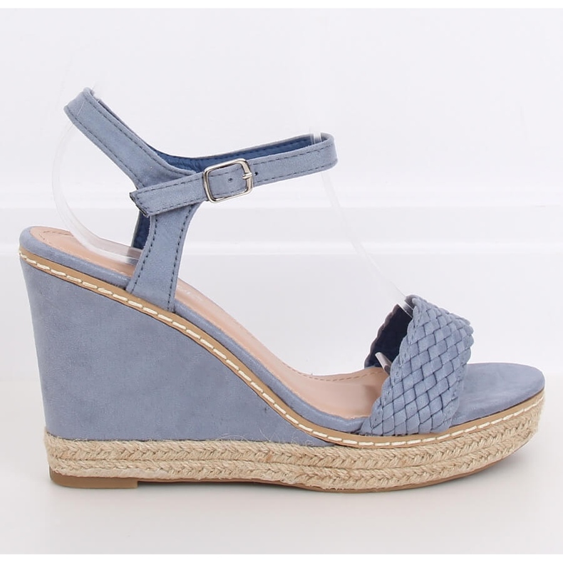 Modré espadrilky na klíncích, modrá 100-937SC-1 modrá modrý 2