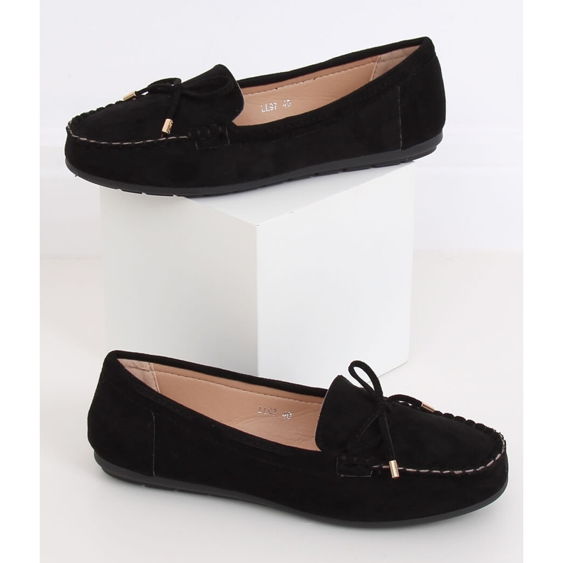 Černé Dámské černé mokasíny LL97 Black černý 1