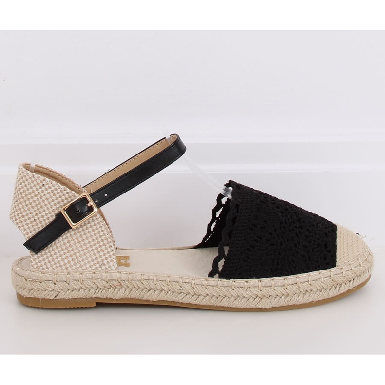 Černé krajkové espadrilky L-1067 Black černý 2