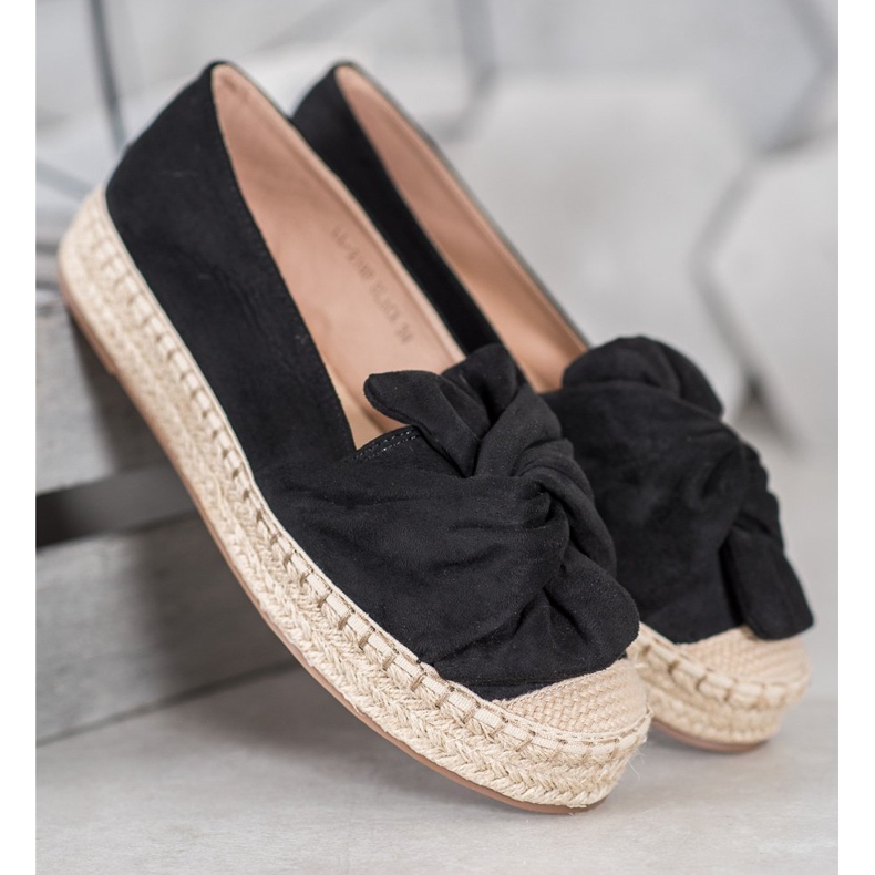 Seastar Semišové espadrilky na platformě černá 2
