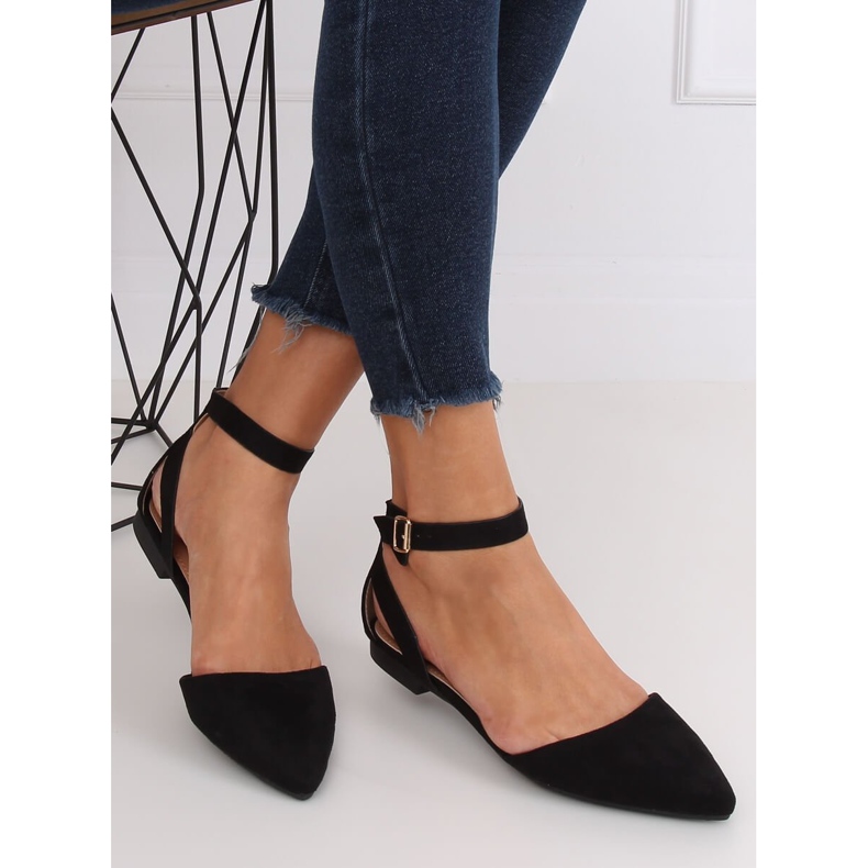 Černé CL73P Černé balerínky se zapínáním černá 1