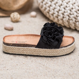 Seastar Módní černé pantofle černý 1