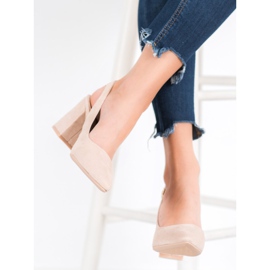 Seastar Semišové lodičky s otevřenou patou hnědý 2 Seastar Semišové lodičky s otevřenou patou hnědý 2