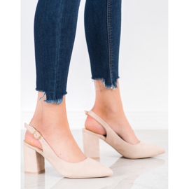 Seastar Semišové lodičky s otevřenou patou hnědý 1 Seastar Semišové lodičky s otevřenou patou hnědý 1