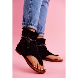 SEA Dámské sandály žabky se stopkou černé SL1011 Madrit černá 1