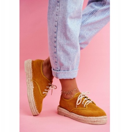 MSMG Dámské espadrilky na žluté lněné platformě Sonya žlutá 2