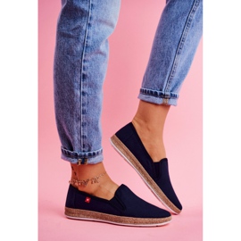 Dámské espadrilky Big Star Slip-on Navy Blue FF276036 námořnická modrá 1 Dámské espadrilky Big Star Slip-on Navy Blue FF276036 námořnická modrá 1