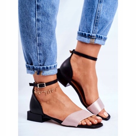 Dámské sandály Maciejka Leather Black 04618-21 černý růžový 1