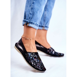 Dámské balerínky Maciejka kožené černé 01930-70 / 00-0 černá vícebarevný 1