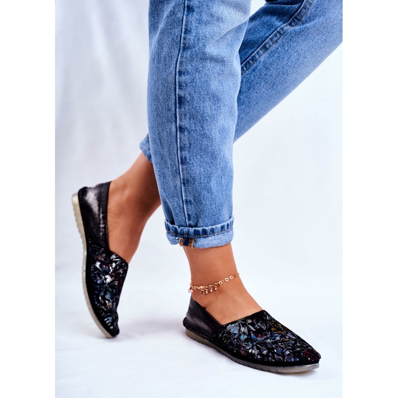 Dámské balerínky Maciejka kožené černé 01930-70 / 00-0 černá vícebarevný 2