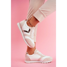 Dámská sportovní obuv bílá a béžová ruleta bílý hnědý 2