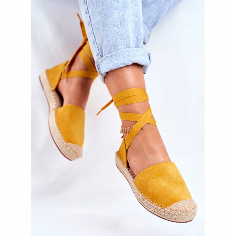PS1 Dámské espadrilky svázané Yellow Bonjour žlutá 2
