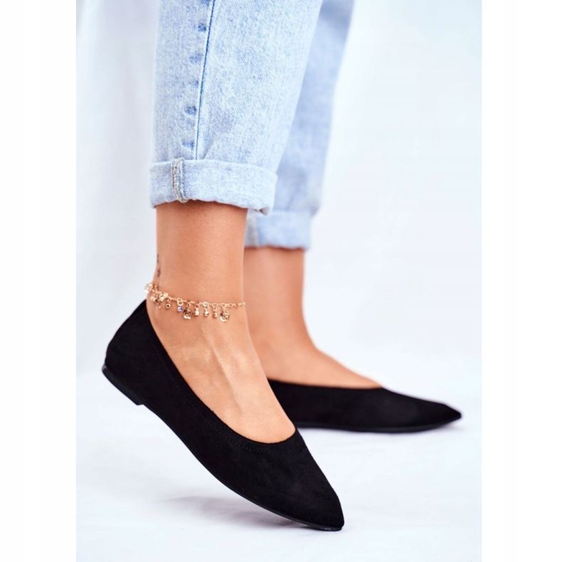 PS1 Dámské balerínky Eco-Suede Black Bellissima černá 1