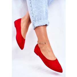 PS1 Dámské eko-semišové balerínky Red Bellissima červené 2 PS1 Dámské eko-semišové balerínky Red Bellissima červené 2