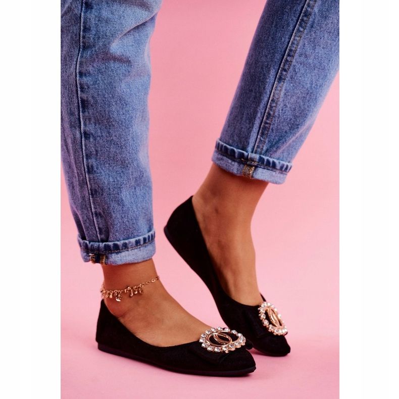 SEA Dámské černé semišové baleríny Montreal černá 1