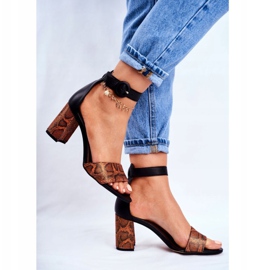 Dámské sandály Maciejka Leather Orange Reptile 04235-18 / 00-5 hnědý černá oranžový 1