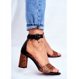 Dámské sandály Maciejka Leather Orange Reptile 04235-18 / 00-5 hnědý černý pomerančový 2