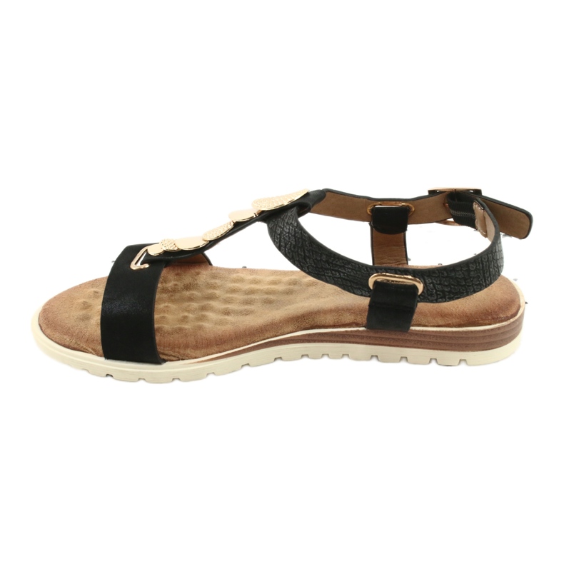 Dámské černé sandály Evento 20SD14 2067 černá žlutá 2 Dámské černé sandály Evento 20SD14 2067 černá žlutá 2