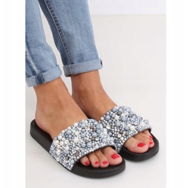 Černé pantofle BG66 černé s perlami černá 1