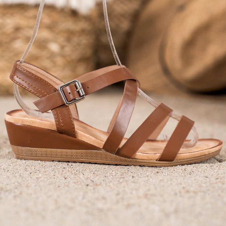 Mannika Neformální klínové boty hnědý 1