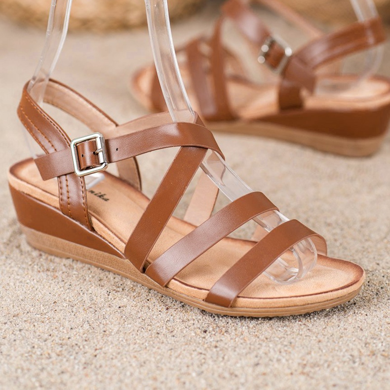 Mannika Neformální klínové boty hnědý 2