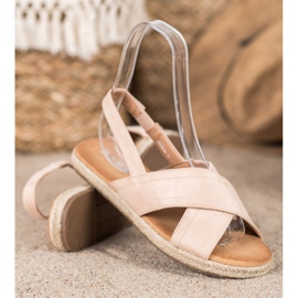 SHELOVET Nazouvací semišové sandály hnědý 1